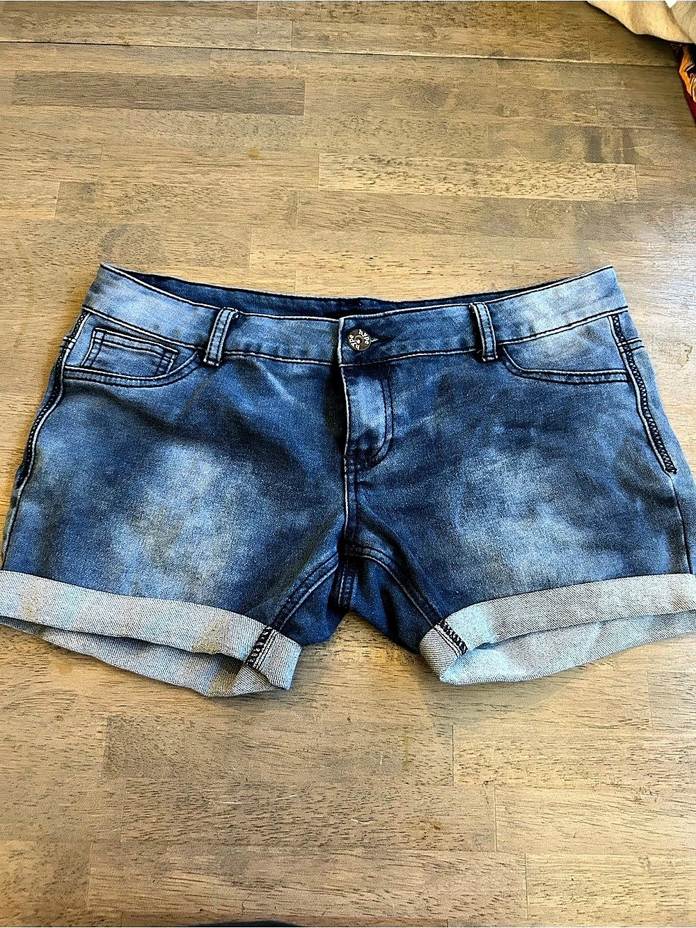 Hype Denim Cuffed Jean Shorts Blue Waist 13